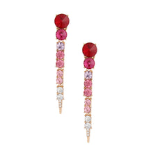 Load image into Gallery viewer, Mixed Red Dangle Stone Earrings