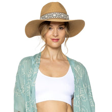 Load image into Gallery viewer, Camel Straw Panama Fedora
