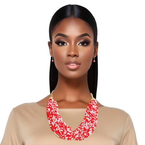 DST 34 Strand Red Bead Set|22 + 2.5 inches