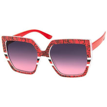 Load image into Gallery viewer, Red Snake Square Sunglasses