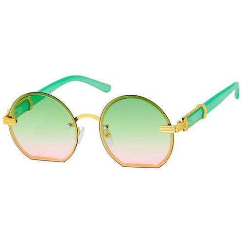 AKA Green Round Flat Sunglasses